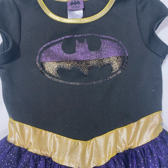 Batman girls purple black and gold fashion dress size S 6/6x. - Picture 3 of 7